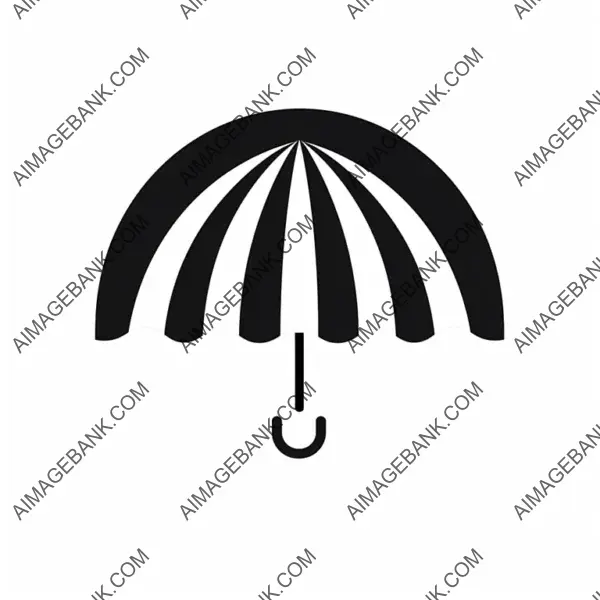 White and Black Background Umbrella Icon