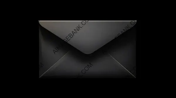 Symmetrical Open Envelope on a Clean Dark Background