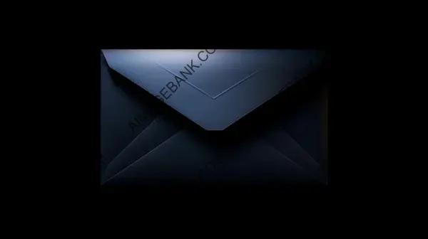 Low Light Symmetrical Open Envelope with Clean Dark Background