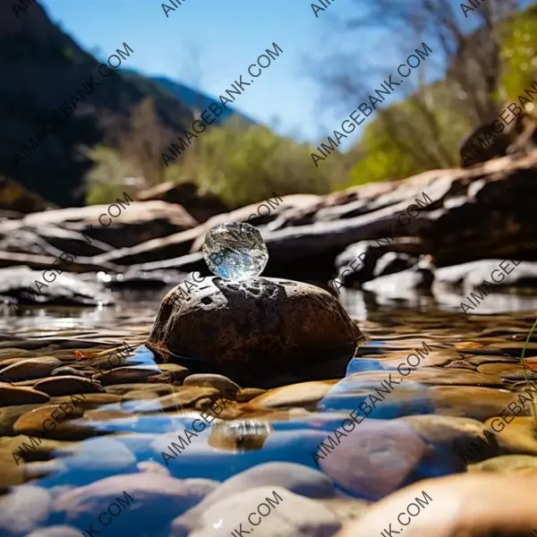 Waterfall with a Rock in the Foreground