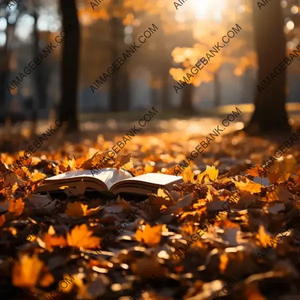 Open Book in an Autumn Park Setting