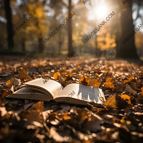 Autumn Park with an Open Book