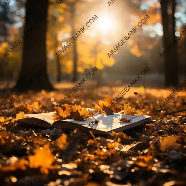 Open Book in a Scenic Autumn Park