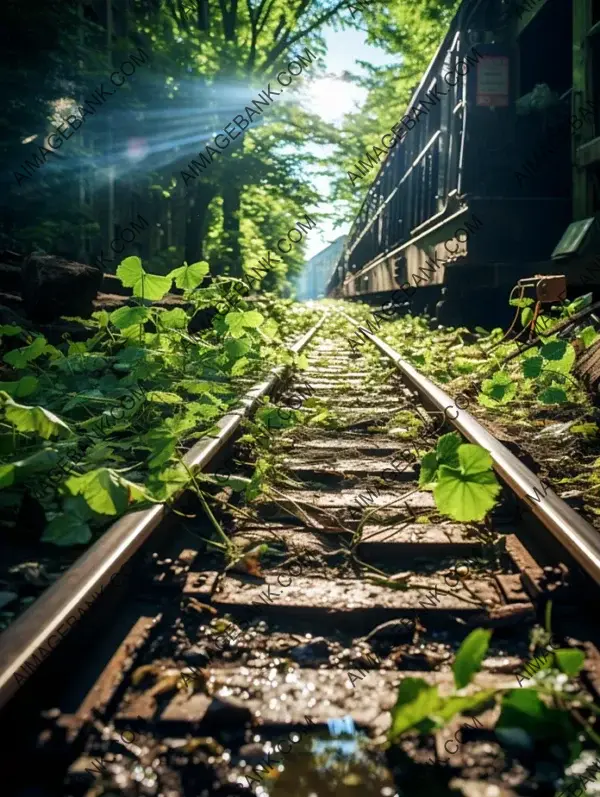 Overgrown Weeds on a Seldom Used Railroad Line