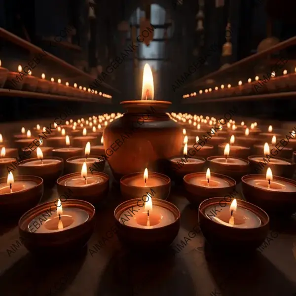 Rows of Ten Candles Captured with Wide-Angle Lenses