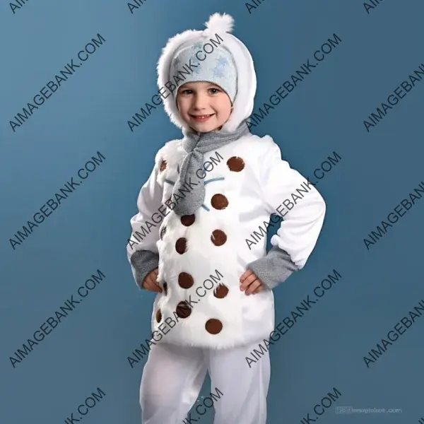 Winter Wonder: Smiling Boy in Snowman Overall