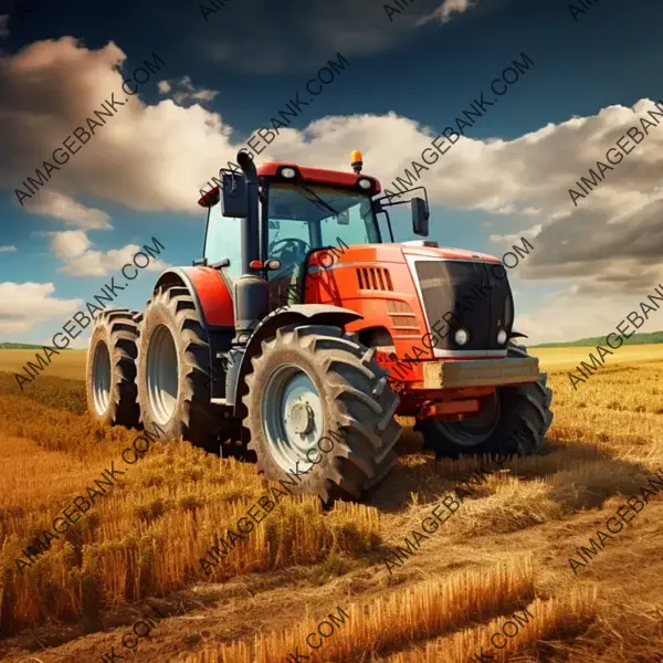 Farming Excellence: Agricultural Tractor in Full Operation