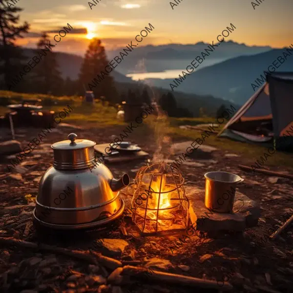 Campfire Tea Pot in the Wilderness