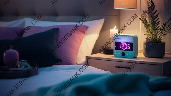 Purple Alarm Clock: Nightstand Necessity in Low Light