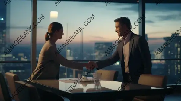 Closing a Deal: Relaxing Film Still of Partners