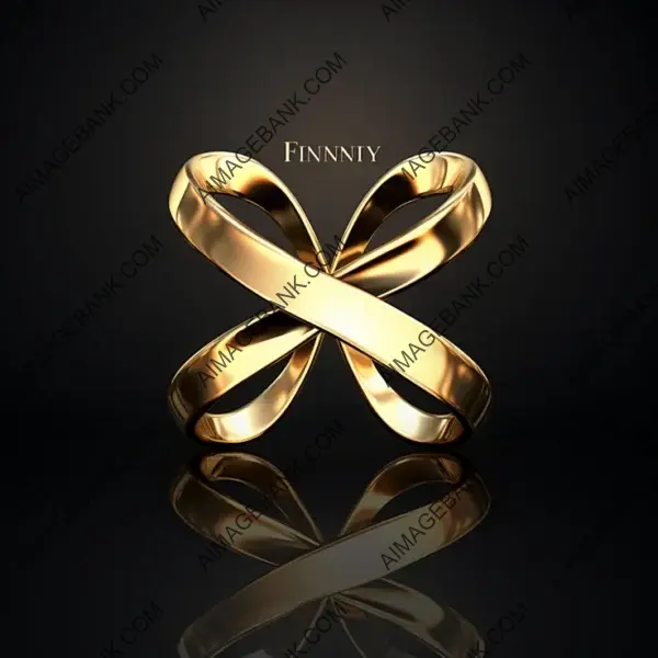 Golden infinity logo reflecting timeless beauty logo