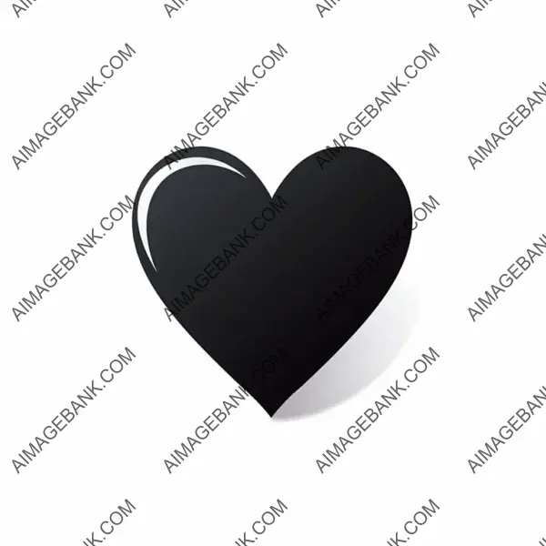 Black Hand-Drawn Heart Doodle Cartoon Logo: Clean and Classic