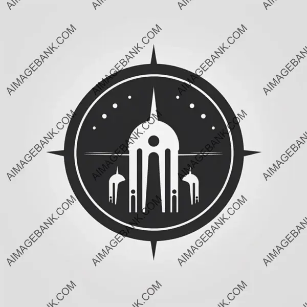 Futuristic and Monochrome Vector Sci-Fi Base Logo