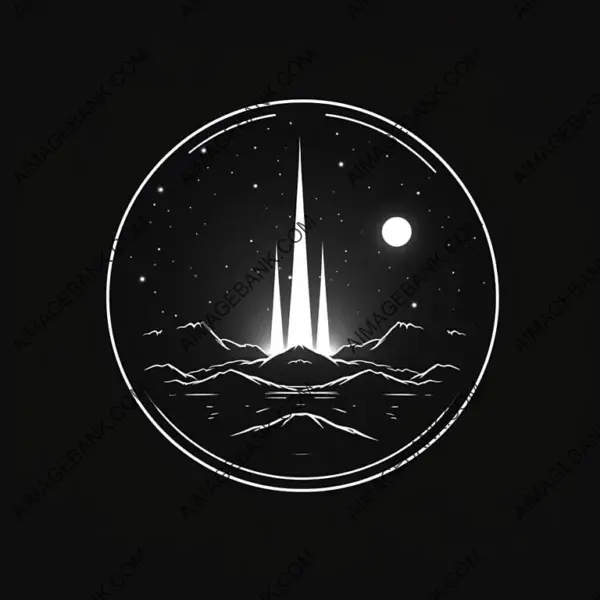 Sci-Fi Base Logo: Minimalist Monochrome Design