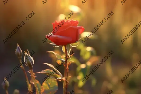 Illuminated Red Rose: Capturing the Beauty of a Close-Up