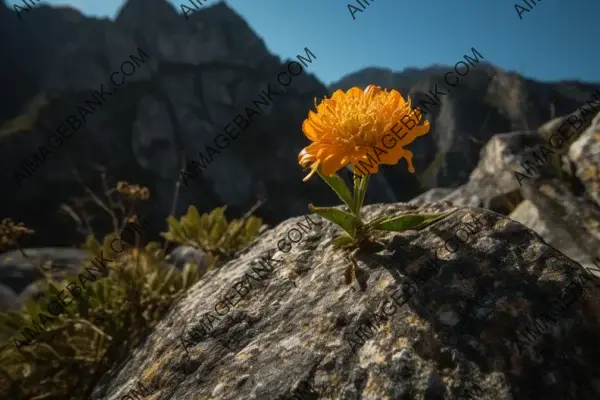 Nature&#8217;s Beauty Amidst Rocks: A Flower in Full Bloom