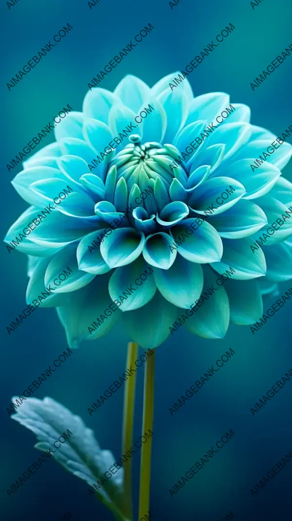 Hyperrealistic Teal Dahlia Flower: A Stunning Nature Display