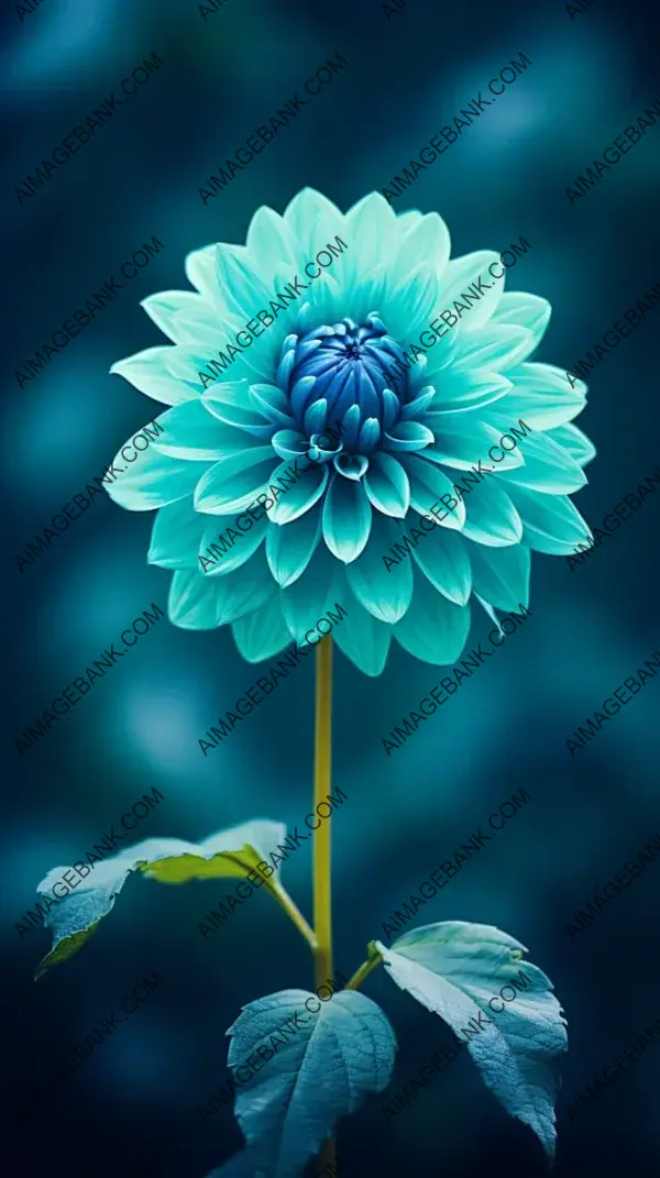Teal Dahlia Flower in HDR: Hyperrealistic and Mesmerizing