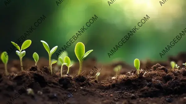 New Life Emerging from Green Seedling: Nature&#8217;s Miracle