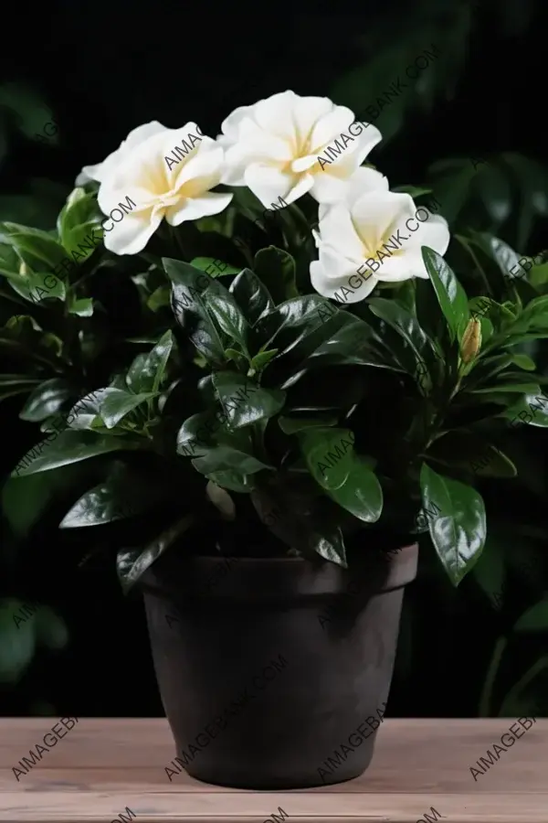 Gardenia House Plant Beauty in Black