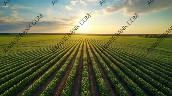 Golden Fields: Dusk Over Soy Plantation