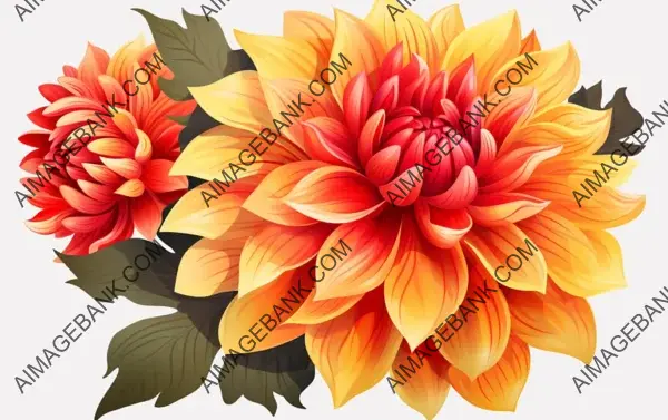 Vibrant Dahlia Flower: Red and Yellow Elegance