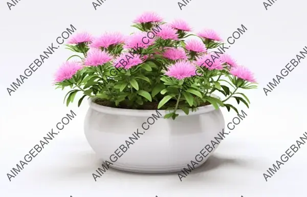 Pink Flowers and Lush Green Leaves Grace This Pot