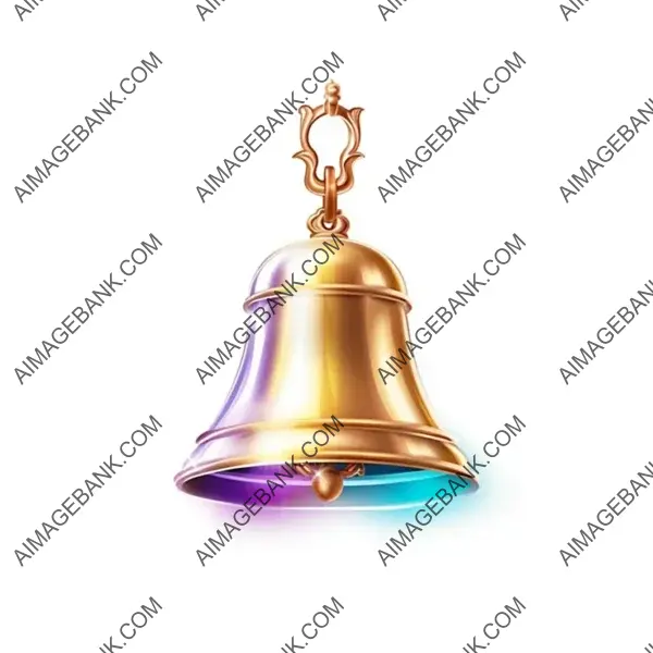 A Bell in Gold with Bright Light Colors, Vector Style