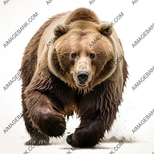 A High-Quality Photo of a Male Bear Running Realistically