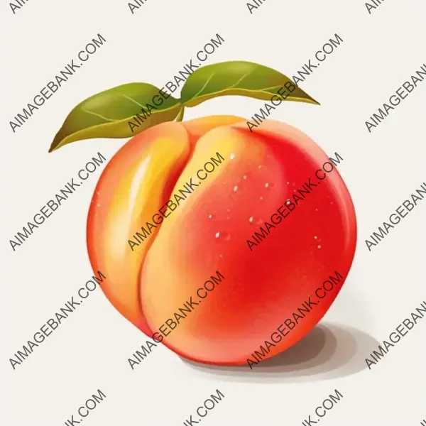 A Vividly Colored Vector Digital Art of a Full-Body Peach