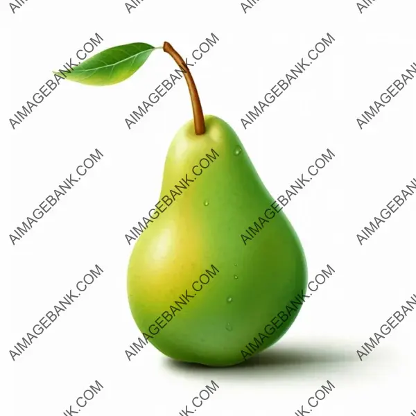Explore the Vibrancy of a Green Full-Body Pear in Vector Digital Art
