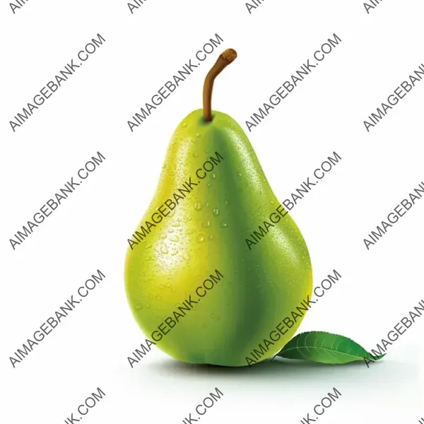 Witness the Lively Colors of a Green Full-Body Pear in Vector Art