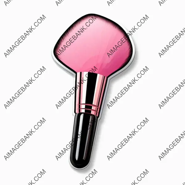 A Simple Pink Makeup Brush on a Clean White Background