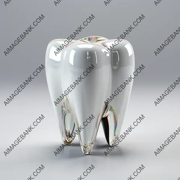 Witness the Beauty of a Single Tooth on a Solid White Background with a Matte Texture