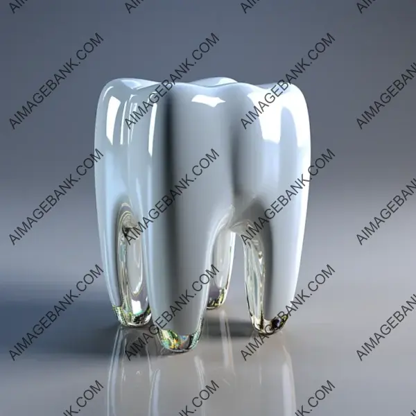 A Detailed Single Tooth on a White Background with a Matte Texture