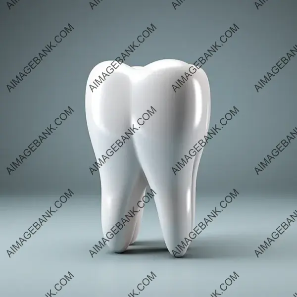 Witness the Elegance of a Single Tooth on a Solid White Background