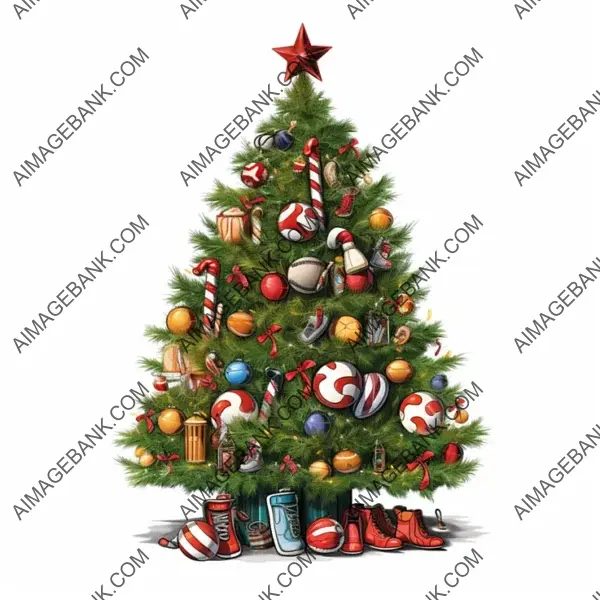 Festive Christmas Tree Clip Art on White Background ? Cheer