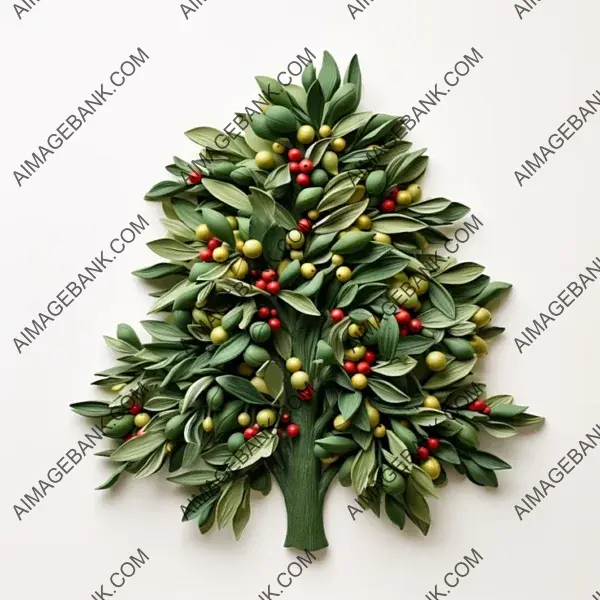 White Baubles on Olive Sheets Christmas Tree ? Holiday Elegance