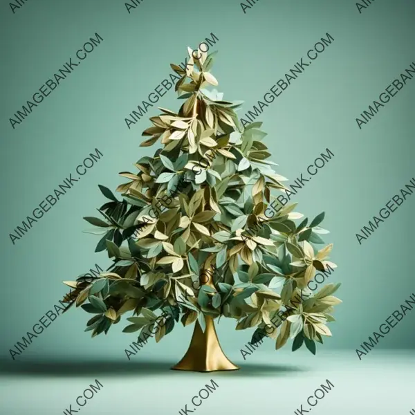 Festive Olive Sheets Christmas Tree with Gentle Lighting