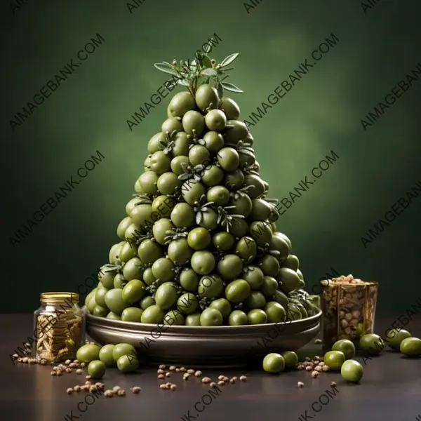 Ornamented Olive Sheets Christmas Tree ? Holiday Elegance