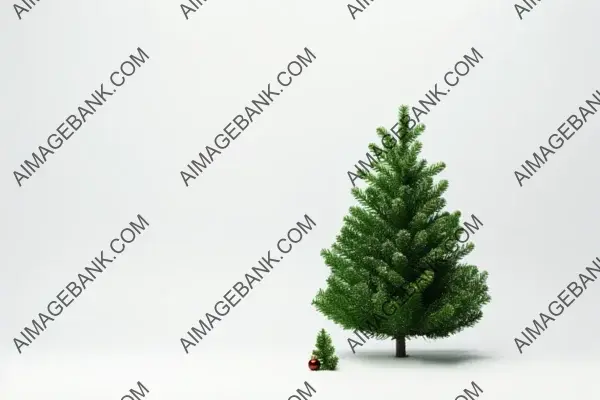 Green Christmas Tree on White Background ? Simple Elegance