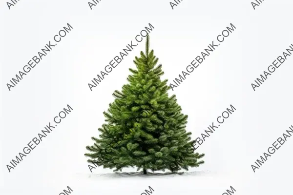 Green Christmas Tree on Clean White Background