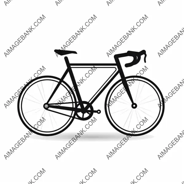 Modern Bicycle No Background: Black White Icon