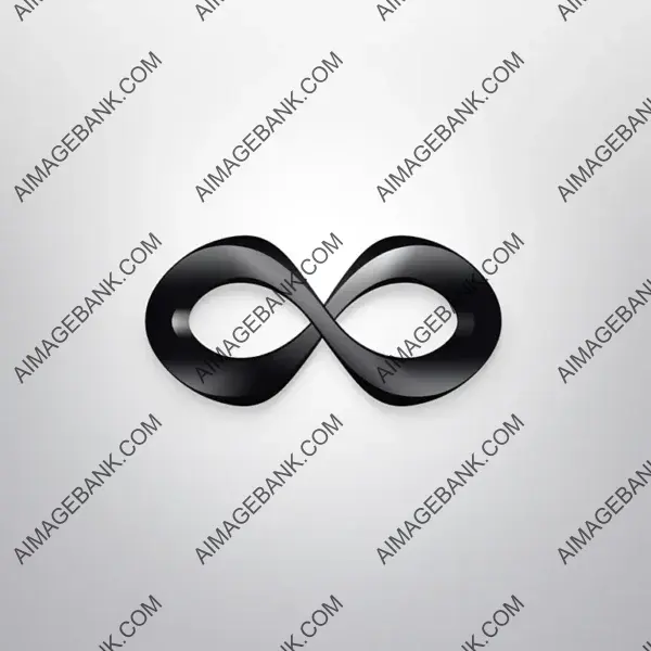 Black Infinity Logo with Dimensional Cool Futuristic Look