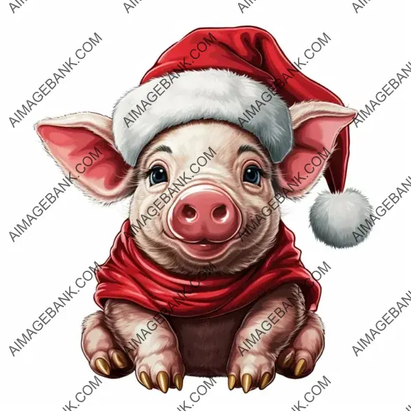 Craft a Festive Sublimation Pig Wearing a Santa Hat