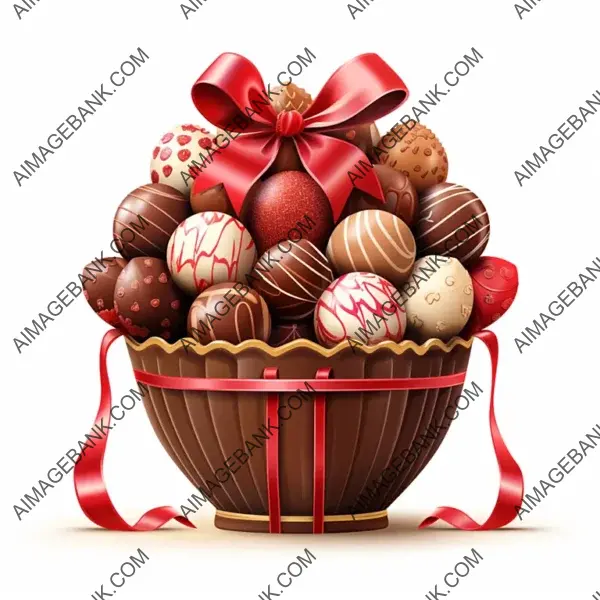 Photograph Exquisite Valentine Chocolate Gift Basket Arrangements