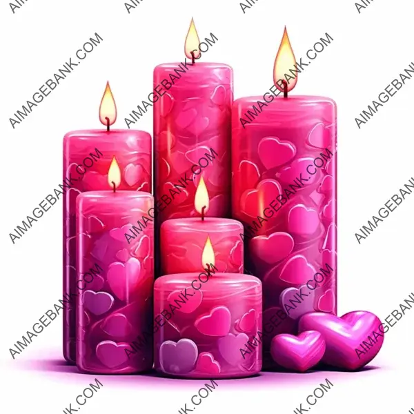 Vibrant Valentine Love-Themed Candles: A Romantic Glow