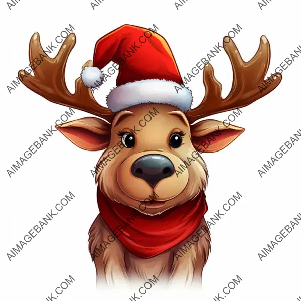 Elevate Your Christmas with Moose Santa Hat PNG Clip Art