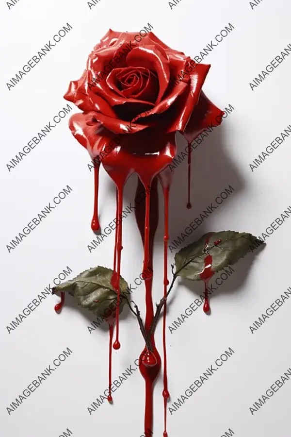 Express Emotions with Destroyed Violated Rose and Dripping Ink Art