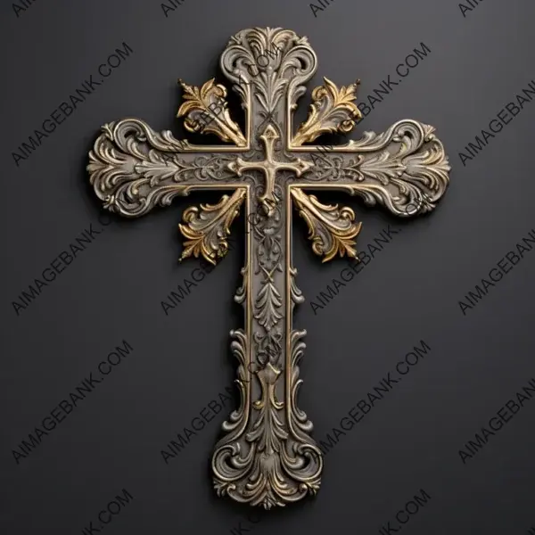 Engraved Gold Cross without Jesus: Sacred Simplicity